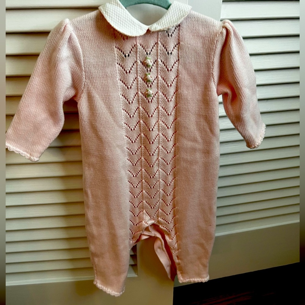 Dani Pink knit Romper 6 months